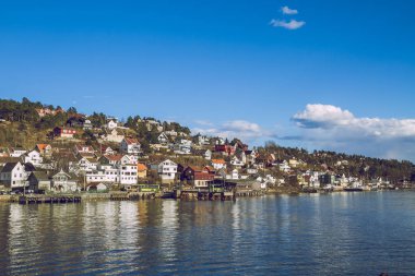 Bahar Oslo, Norvegia. Görünüm strets, doğa Oslo. 