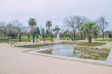 Barcelona, İspanya, 2013. Bahar İspanya. Görünüm strets, doğada 