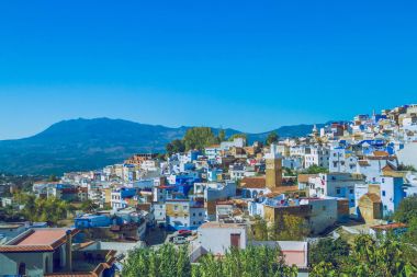 : Chefchaouen, Marocco, 2013. Bahar Afrika. Görünüm strets, doğa