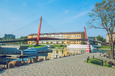 New architecture bridge in Jelgava, Latvia. clipart