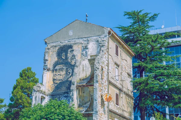 Rijeka old center and waterfall.