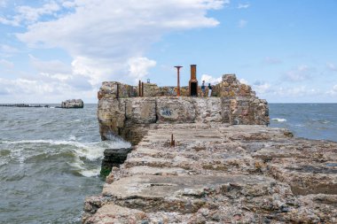 Baltık beach köstebek, Liepaja, Letonya.