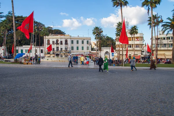 África, Marrocos, Tanger, cidade, vista urbana, povos, fonte. 2 — Fotografia de Stock