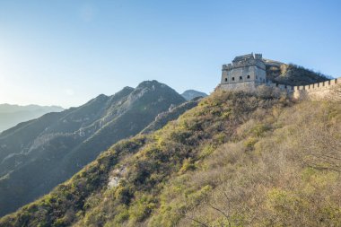 Çin, Pekin, Çin duvar, günbatımı, geçmiş. 2016