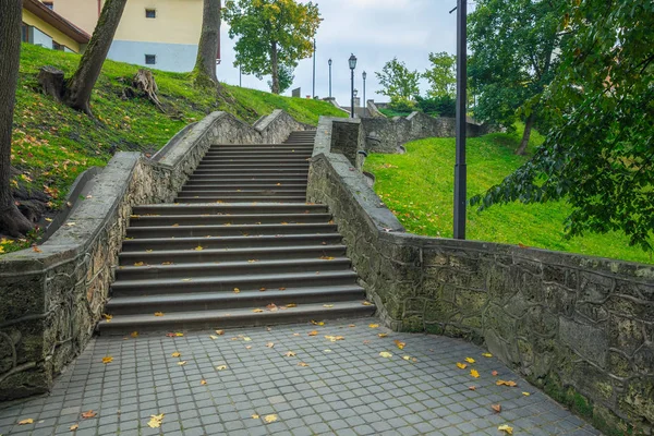 Casco antiguo, ciudad, castillo y parque en Cesis, Letonia. 2017 — Foto de Stock