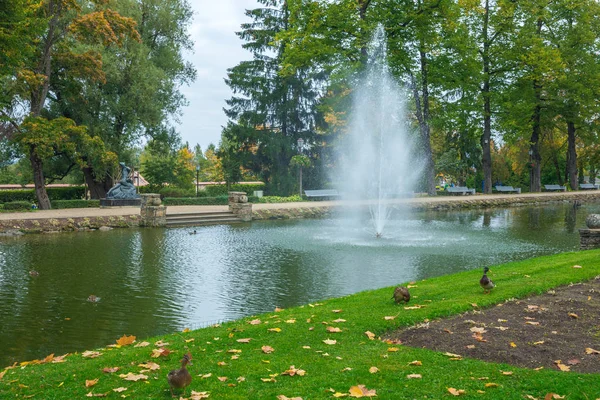 Stare Miasto, miasto, zamek i park w Cēsis, Łotwa. 2017 — Zdjęcie stockowe