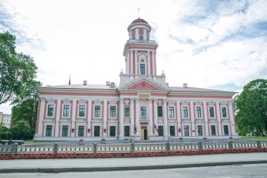 Jelgava, Letonya eski Sanat Müzesi. Kentsel şehir Jelgava sokaklarda