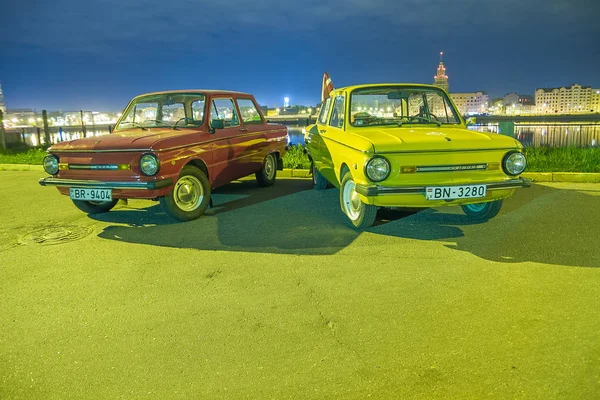 Oldtimer car festival, ZAZ, cidade Koknese, Letónia. 2012 Retro carros . — Fotografia de Stock