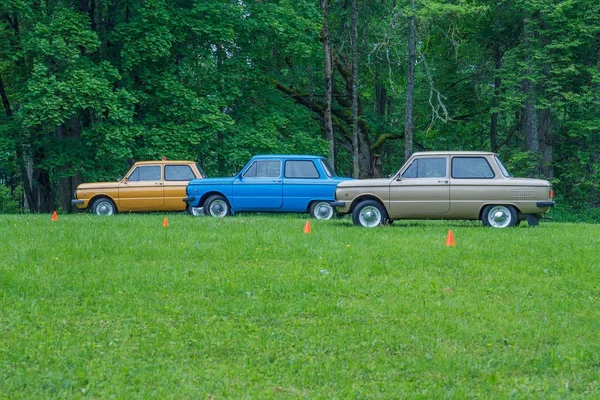 Oldtimer 차 축제, Zaz, 도시 Koknese, 라트비아. 2012 복고풍 ca — 스톡 사진