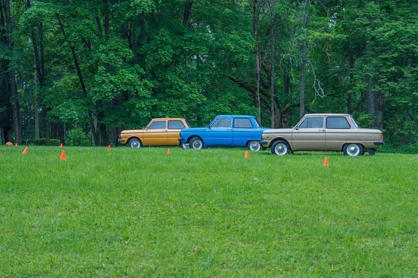 Festival de coches Oldtimer, ZAZ, ciudad Koknese, Letonia. 2012 Retro ca — Foto de Stock