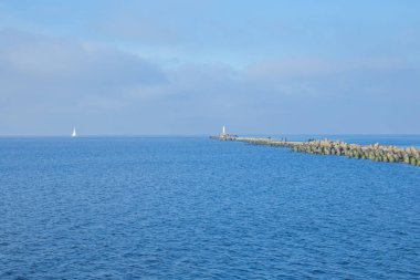 Letonya, Riga, Baltık Denizi, köstebek, dalga, yat. 2017