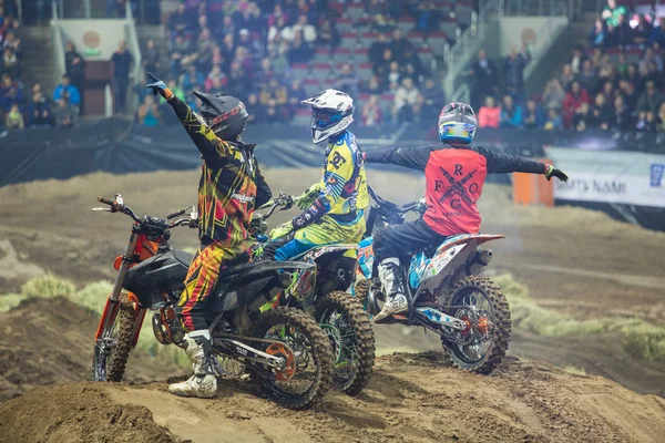 Cidade Riga, Latvia, lugar Arena Riga, Indor motocross . — Fotografia de Stock