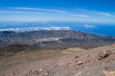 Tenerife jeolojik taşlara. Yanardağ krater.