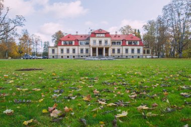 Eski manor Güz. Sarı ağaç yaprak.