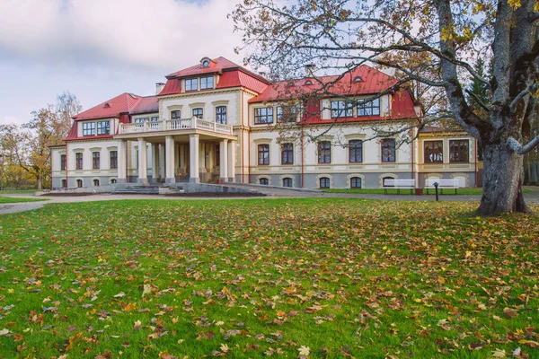 Eski manor Güz. Sarı ağaç yaprak.
