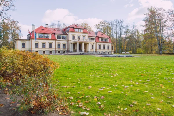Eski manor Güz. Sarı ağaç yaprak.