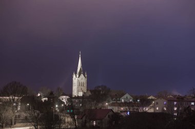Cesis, Letonya eski kilisede. Tarihi binaları ve şehir.