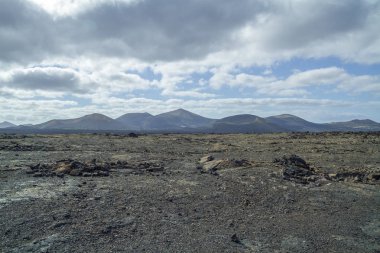 Güneşli Lanzerote güzel bir doğa. Yaz aylarında güneşli gün. 