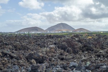 Güneşli Lanzerote güzel bir doğa. Yaz aylarında güneşli gün. 