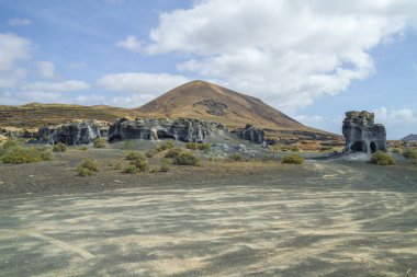 Güneşli Lanzerote güzel bir doğa. Yaz aylarında güneşli gün. 