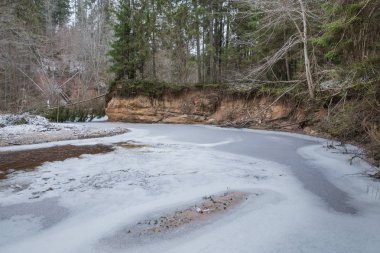 Nehir ve Letonya, ciffs. Güzel doğa.
