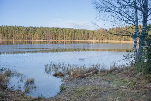 See und frische Luft. sonniger Tag in Lettland, Cesis. — Stockfoto
