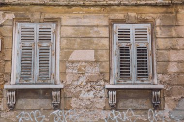 Pula eski şehir merkezi, Hırvatistan. Seyahat fotoğraf.