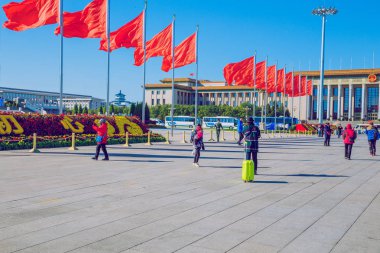 Tiananmen Meydanı'na, Çin, 2016 sonbahar. Seyahat fotoğraf.