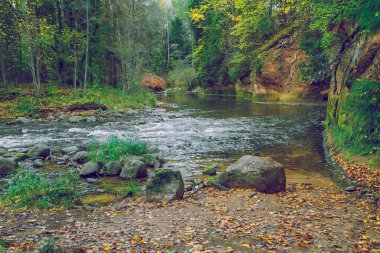 Kırmızı kayalıklarla ve nehir Amata Cesis adlı. 2012