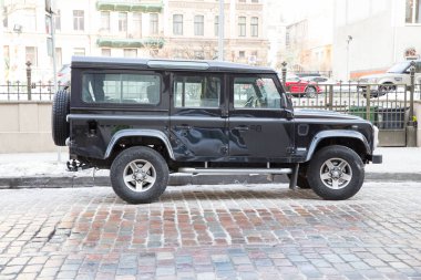Rover Jeep 4 x4, Range rover arazi Sokağı'nda. Seyahat fotoğraf.