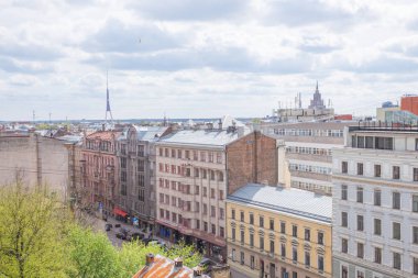 City Riga, gökten gelen eski şehir. Seyahat fotoğraf.