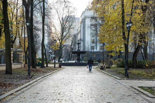 Cidade, Kiev, Ucrânia. Parque da cidade com pessoas e turistas. Rua — Fotografia de Stock