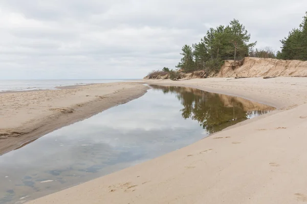 Ciudad Carnikava Letonia Paseo Por Mar Báltico Con Arena Árboles — Foto de Stock