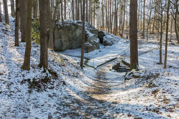 Ville Liepa Lettonie Falaises Blanches Hiver Neige Nature Object 2020 — Photo