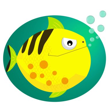 Piranha balığı illüstrasyon kabarcıklar ile vektör. Serin karikatür tarzı piranha simge vektör biçimi tasarlamak.