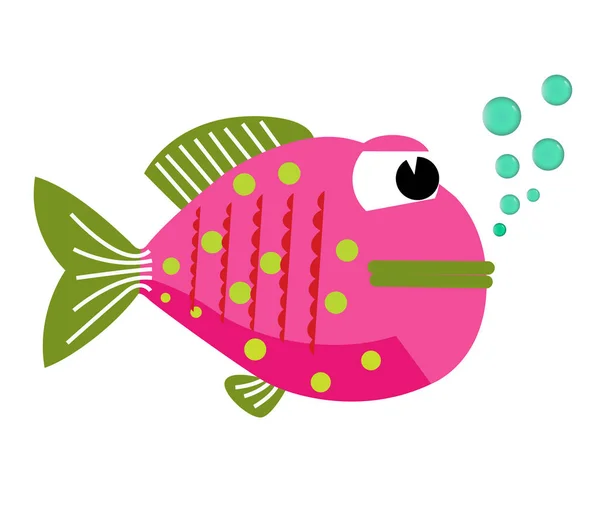 Kabarcıkları ile vektör komik balık — Stok Vektör