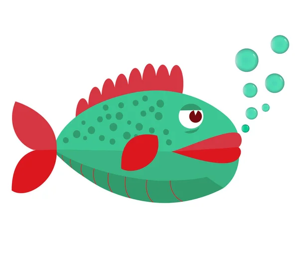 Вектор - Рыба с пузырьками . — стоковый вектор