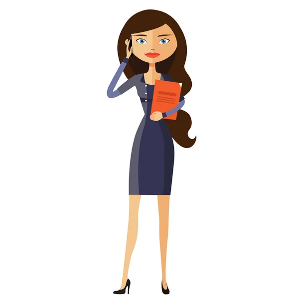 Joven negocio asiático mujer usando el teléfono. Elegante chica joven usando el teléfono. Vector . — Vector de stock