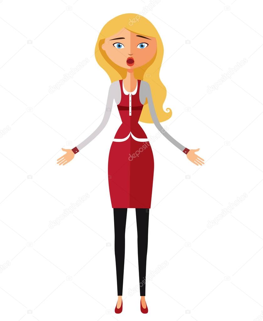 Vector - Surprised business woman flat cartoon