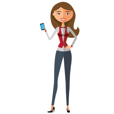 telefon operatörü gülümseyen bir vektör çizim.