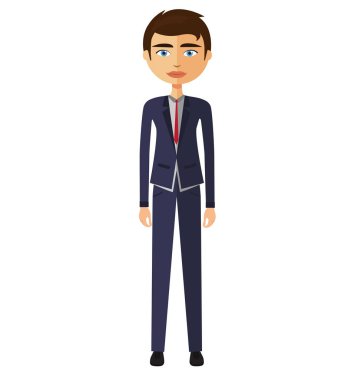 Genç işadamı vektör düz çizgi film illüstrasyon.