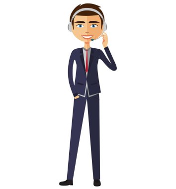 Bir işleç adam kulaklık müşteri hizmet Yardım Masası Hizmetleri ile. 