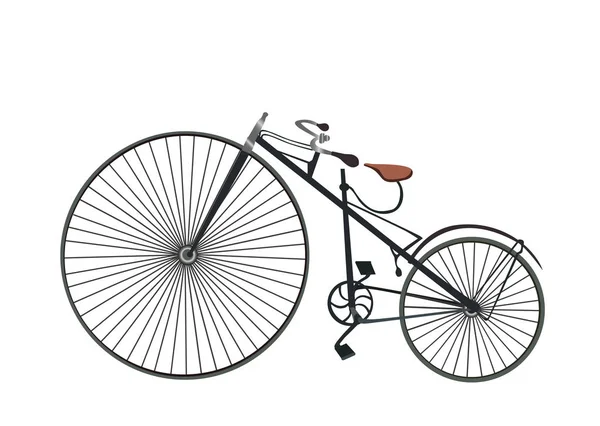 Vieux vélo vintage rétro. Vélo rétro isolé sur fond blanc. Vecteur — Image vectorielle