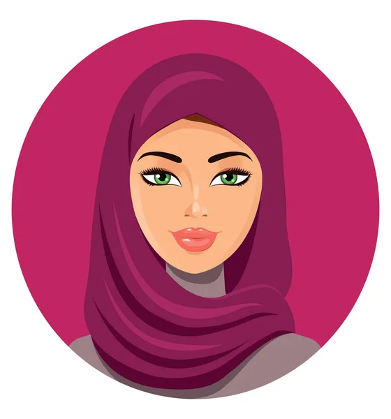 Vector arab style beautiful arabic muslim woman  Illustration isolated — Stock Photo, Image