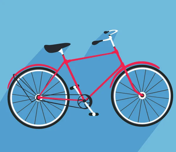 Bicycle made in flat style. Vector bike icon. — Stock Vector