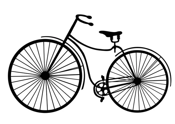 Rover safety bike silhouette isolated on white background. Vector illustration — Stock Vector