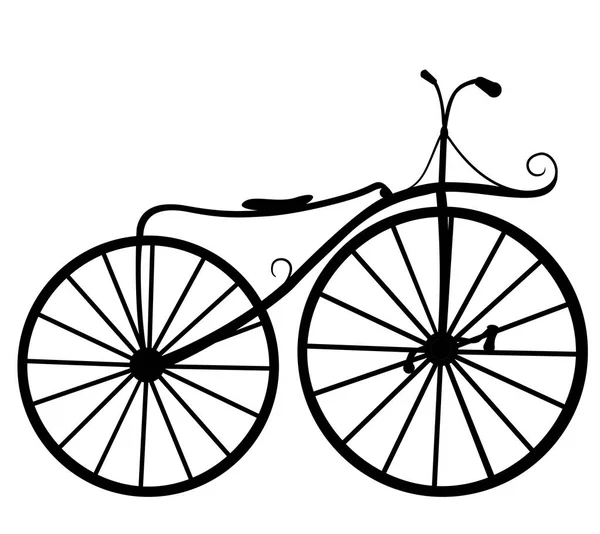 Silhouet illustratie retro fiets geïsoleerd op een witte achtergrond. Vectorillustratie — Stockvector