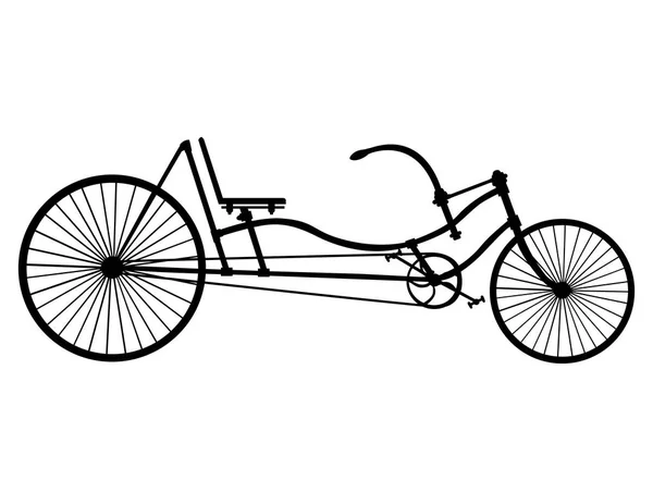 Silhouette Longrider retro cykel isolerad på vit bakgrund. Vektorillustration — Stock vektor