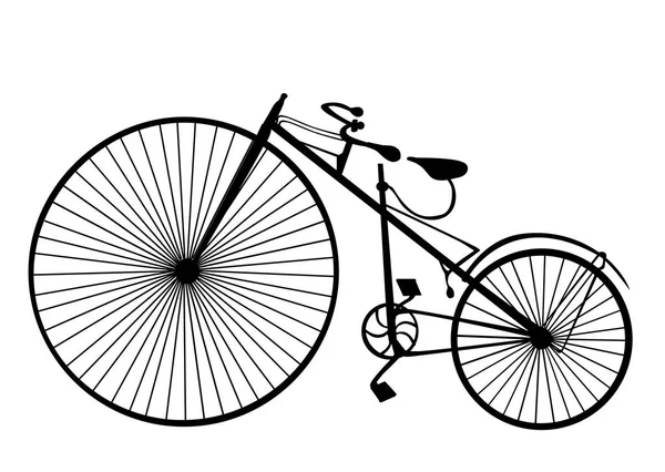 Retro fiets silhouet pictogram geïsoleerd op een witte achtergrond. Vector — Stockvector