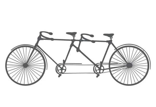 Fiets silhouet geïsoleerd op een witte achtergrond. Vector. — Stockvector